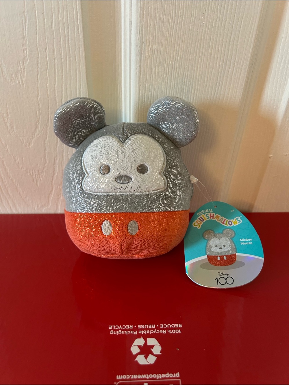 Disney Squishmallow Plush Mickey Mouse 5" inch silver sparkle collectible